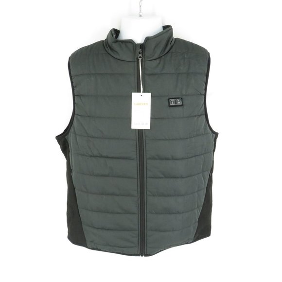 Labewvi Men's Heated Vest Medium Gray Black Zip Front NWT - Picture 1 of 7